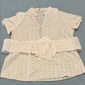 J. Crew Pink Polka Dot Blouse